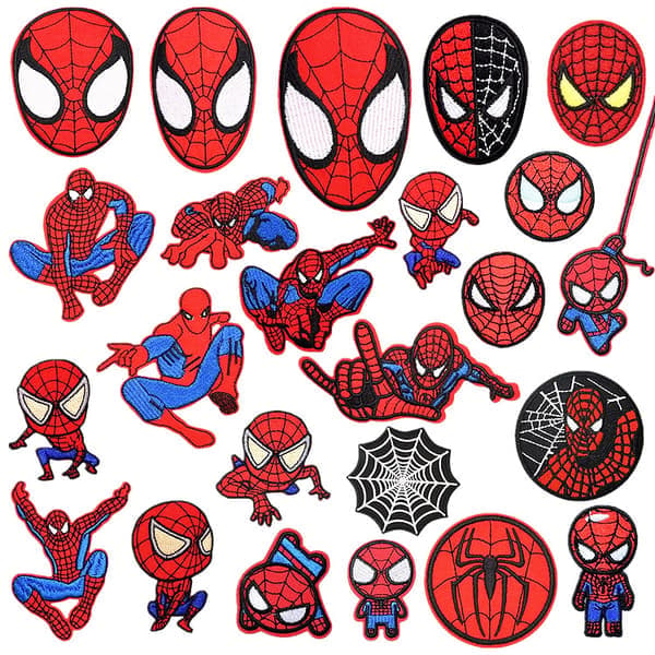 MH-24st Spiderman Strykmärken, Broderade Strykmärken