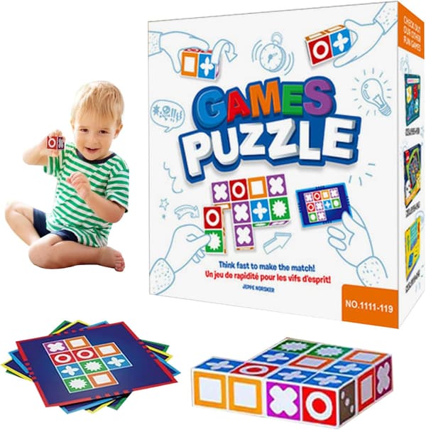 Matching Puzzle Game for Kids, Educational Logic Board Game with Pattern Cards, Interactive Family Toy for Early Learning