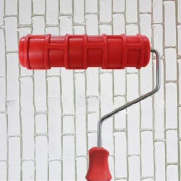 3D Brick Pattern Paint Roller Brick Pattern Concrete Stamp 7\" Decorative Texture Roller Hand Tool A