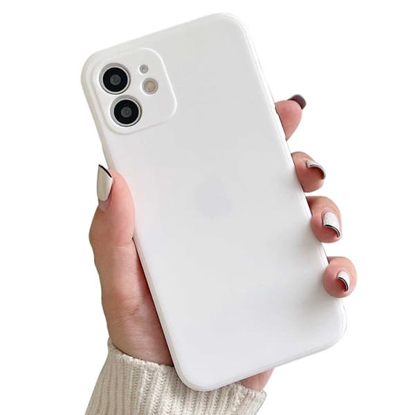iPhone 12 Pro Max Tunt Vitt Mobilskal med Linsskydd 1mm TPU vit white