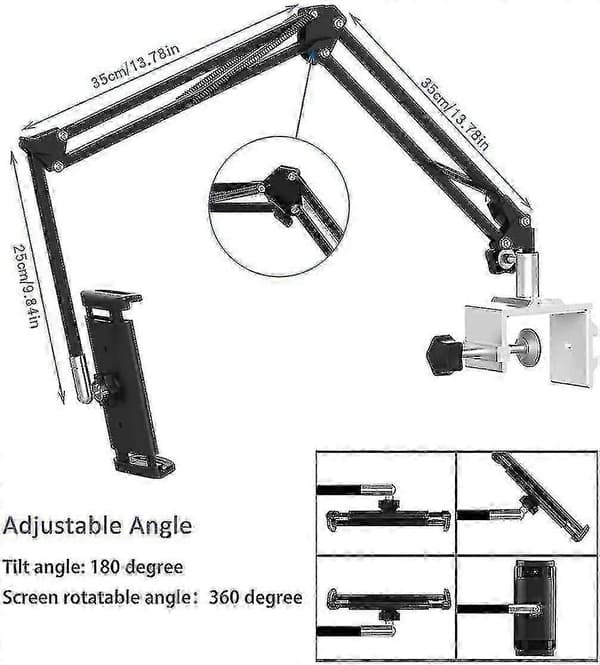 Tablet Holder for Bed, Adjustable and Foldable with 360 Degree Rotation for , , Mobile Phone, Tablet, or Other Devices