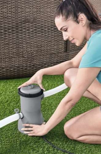 BESTWAY Filterpump 3028 l/h – Poolpump Modell 58386 Blå, Grå 4.22