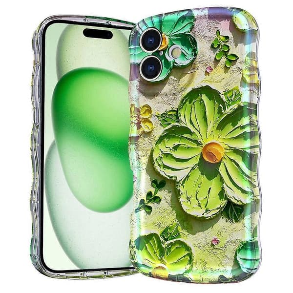 Magnetic Case for iPhone 16 Wave Edge Glitter TPU Back Cover
