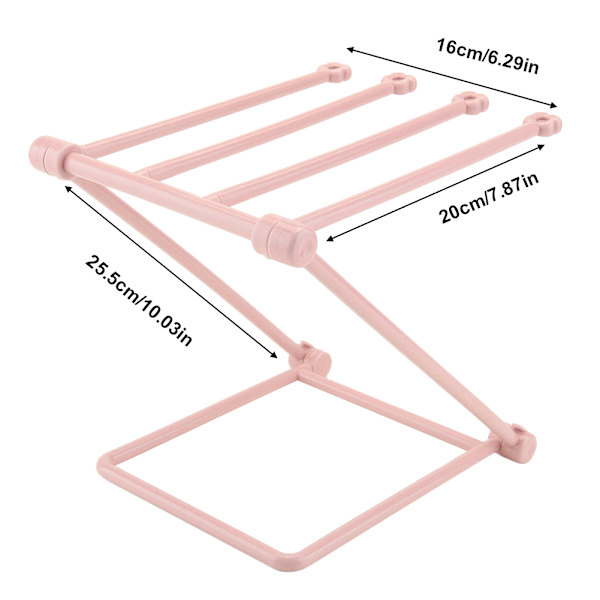 Plast tjock stabil hopfällbar handduksdisktrasa ställningshållare kök (rosa)