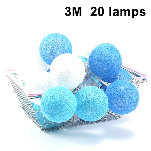 Bomullsboll Fe-ljus LED Batteridriven Sträng Fe