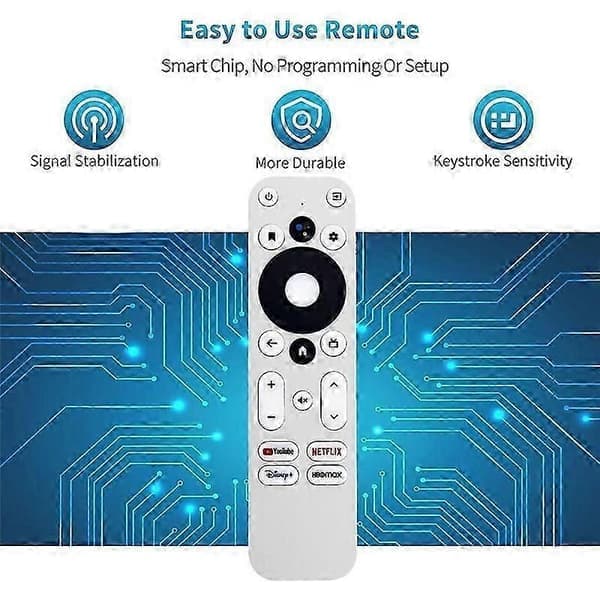 En röstaktiverad ersättningsfjärrkontroll för MECOOL/ONN KM2, som stöder KM2, Netflix, YouTube och 4K, och är certifierad av Android T Voice.