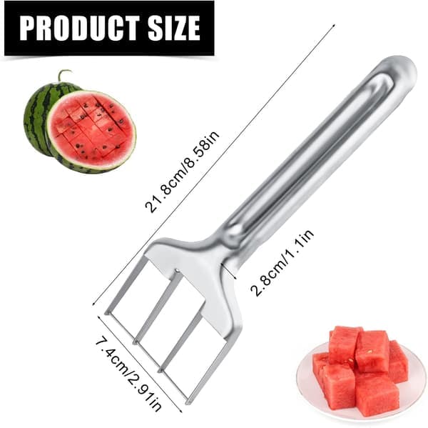 Vannmelonkutter, vannmelonkutter i rustfritt stål, bærbar fruktkutter for melon, mango, kjøkkenredskaper for hjem, campingfest
