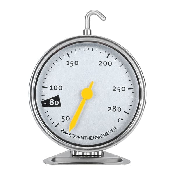 Ovntermometer i rustfrit stål med stor urskive, krog, køkkengrej 50-280℃