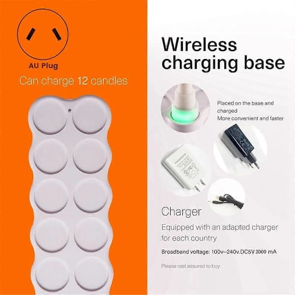 KZQ-Rechargeable RGB LED Tea Wax Light Electronic Tea Light Lamp Atmosphere Decorative for Wedding, Home Decor AU Plug