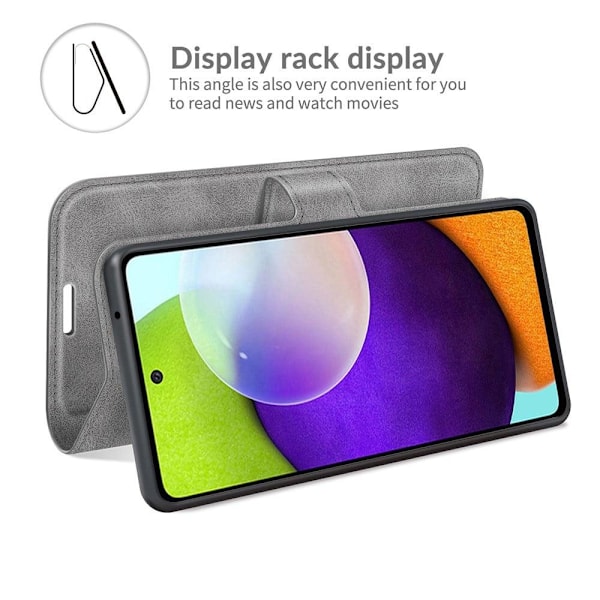 Hållbart konstläder Samsung Galaxy A52s 5G / Samsung Galaxy A52 / Samsung Galaxy A52 5G fodral med plånbok - Silver/Grå Silvergrå