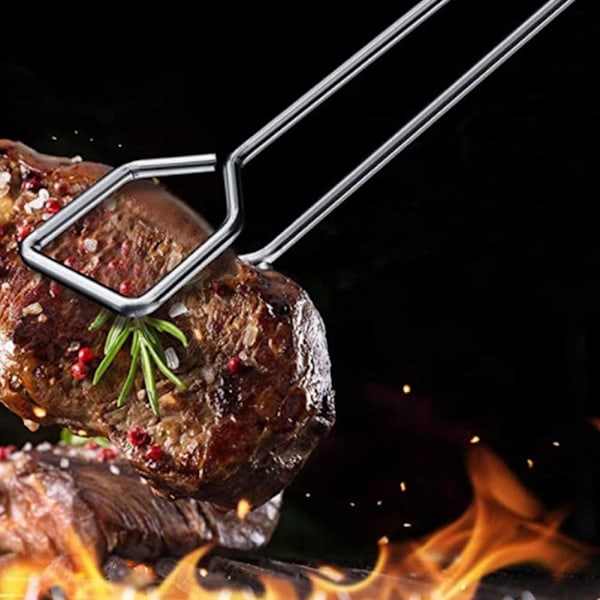Grilltång i rostfritt stål, 16 tum, grilltång i rostfritt stål, grilltång för picknick, grilltång, 1 st