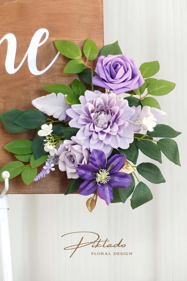 Bröllopsdekoration 2-pack Välkomstskylt Blommig Bakgrund Ceremoni Girlang