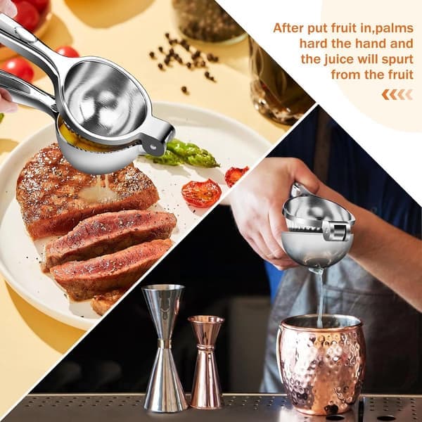 Manuel Juicer, Multifunktionel Juicer, Citronpresser, 2-pak, Til Citroner, Appelsiner & Mere, Rustfri Citruspresser, Limepresser