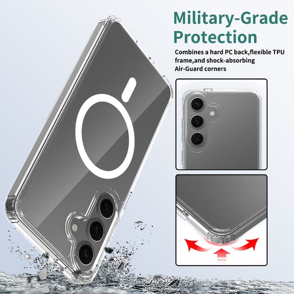Galaxy S25 Plus Magnetic Phone Case Magsafe Compatible Transparent transparent