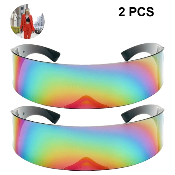 Futuristiska Visor Punk Solglasögon Ramlösa Enstycksskydd Glasögon Nyanser Kvinnor Män
