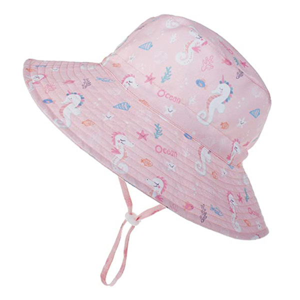Baby Solhatt Toddler Bucket Hats Sommar Solskydd Barn Strandhattar Bred Brätte Utomhus Campinghatt för Pojkar Flickor