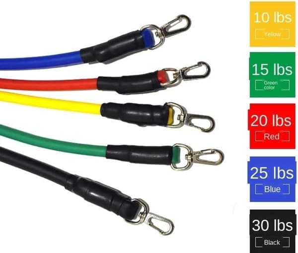Resistance Band Set - 5-Piece Exercise Bands - Portable Home Gym Accessories - Stackable.