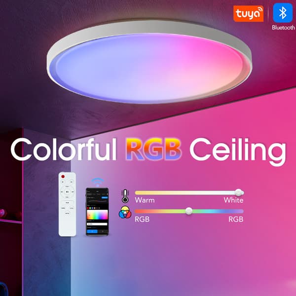 Rund smart LED-loftlampe – RGB+CCT ambient loftlampe