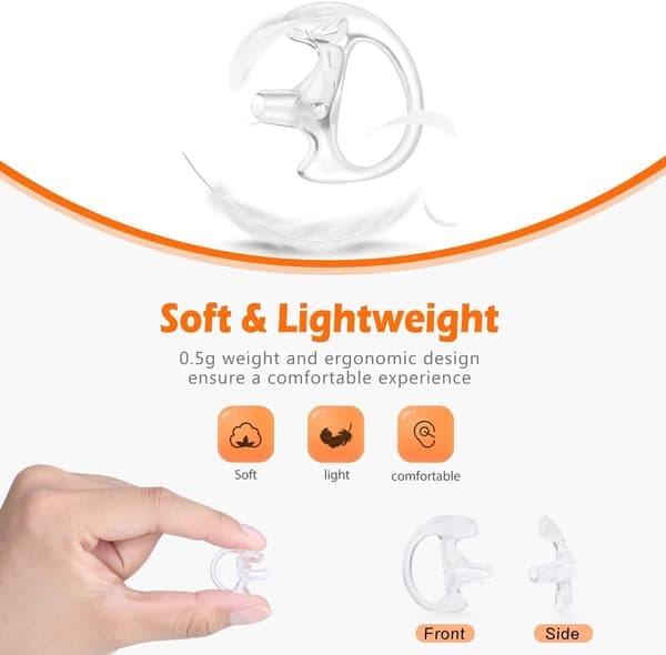 Radio Replacement Earbud Soft Silicone Earmold Earplug - Clear [8-Pair]