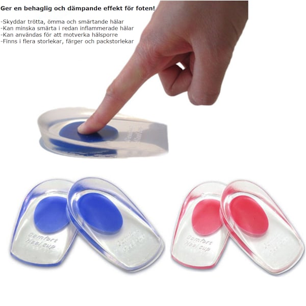 Hälinlägg / Skoinlägg i Silikon Transparent 35-39 Blå 1-Pack 1-Pack