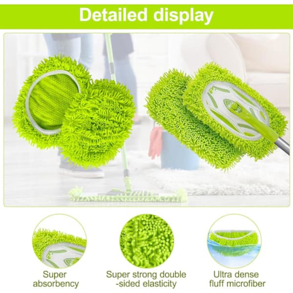 6 stk. mikrofiber moppeklude til Swiffer Sweeper Moppe Refill Dampmoppe, vådservietter, genanvendelige vaskbare moppepuder til flisegulve