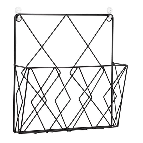 Wall Mounted Magazine Holder Magazine Rack Storage Rack Black Drag