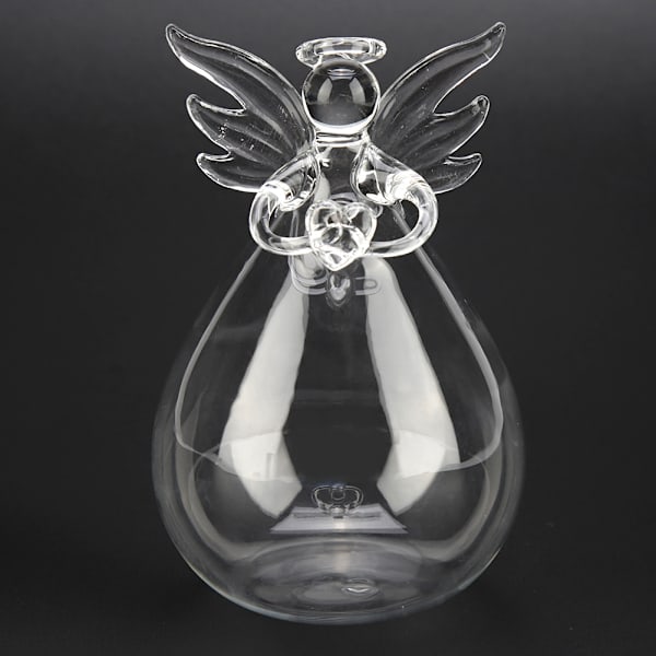 Vinkelhandgjord transparent glasvas blomkruka dekor hushållskontor
