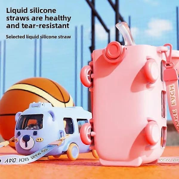 Bärbar vattenkopp i bussform med rem 500 ml, Infinitne vattenkopp 500ml Purple