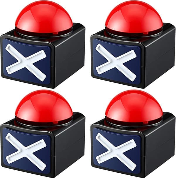 4 stk. spilbuzzere, alarmlyd, spilknap med lys, quiz Got Talent Buzzer Game