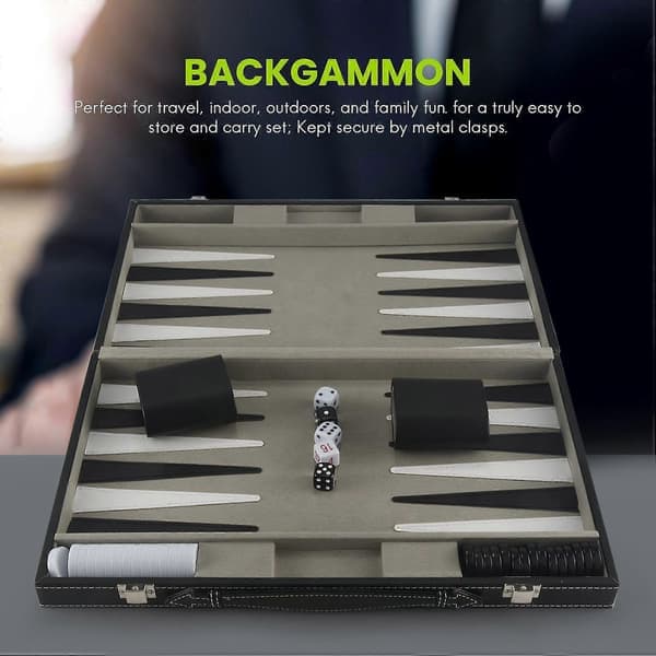 Backgammon-setti - Klassinen 14,75 tuuman aikuisten backgammon-setti, sopii antiikkisiin backgammon-setteihin.