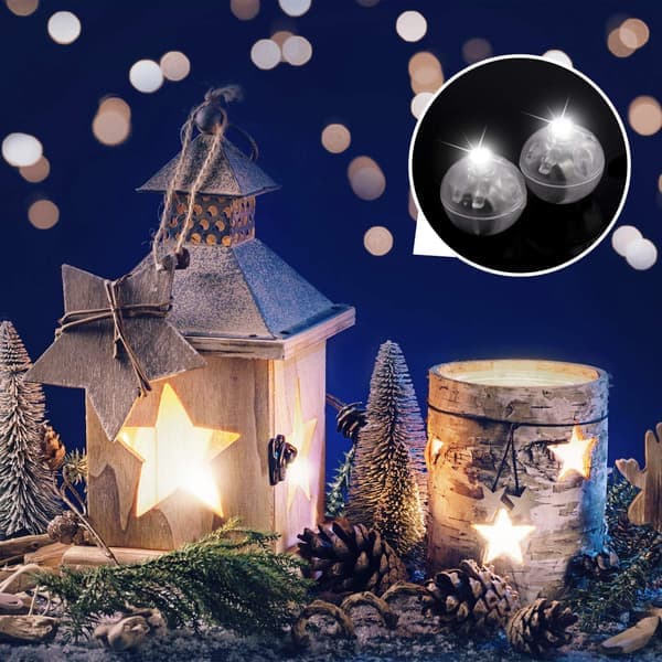 50 stk. Mini LED ballonglys, papirlys, kulelyspære til julefestdekorasjoner