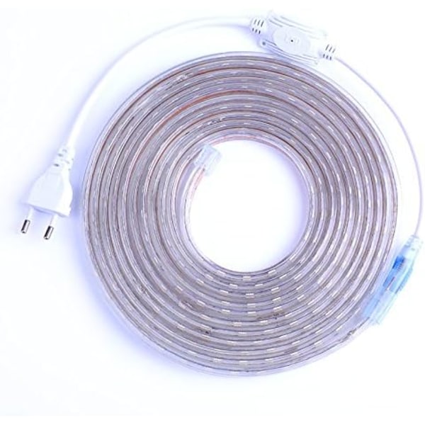 LED-remsa, 2M LED-remsa, Ljusstark LED-remsa 220V, 5050 Ip65 Vattentät LED-remsa, Varmvit (2)
