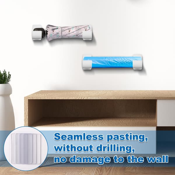2.5 inch Small Trash Bag Holder 4 Pcs Wall Mounted Plastic Kitchen Organizer Multifunctional Home Storage White