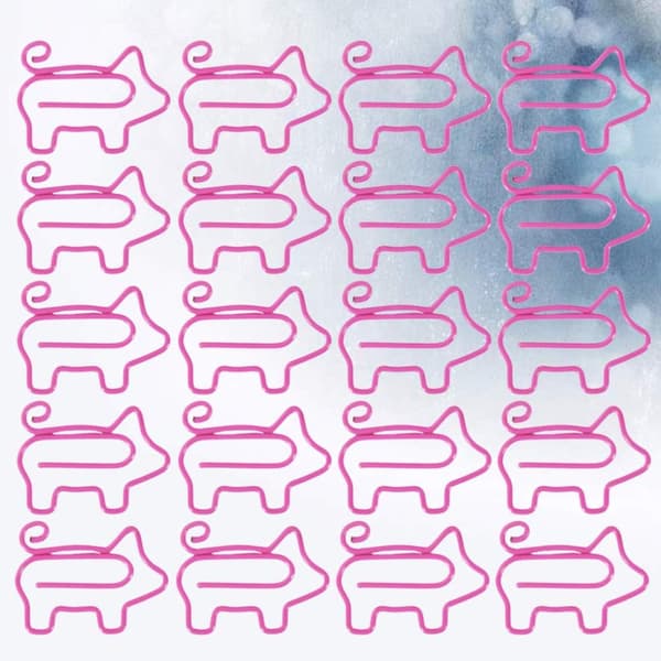 100 stk. piggete binders, morsomme binders, kontorrekvisita (rosa)