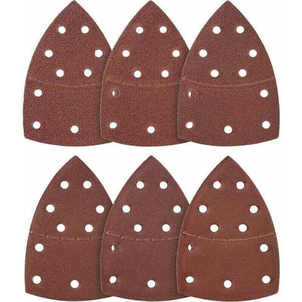 Pack of 50 Triangular Sanding Sheets, 105 x 152 mm, 80 Grit, Suitable for Various Sanders