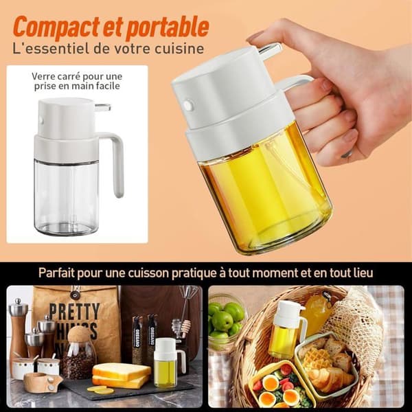 Oljesprøyte, 200 ml (6,8 OZ), for Airfryer, Matlaging, BBQ, Utendørs Camping (Hvit)