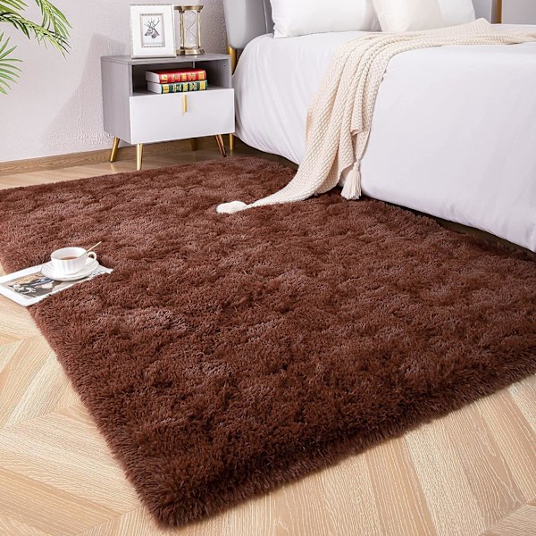 Mjuk fluffig matta för sovrum, barnrum, plyschig lurvig matta för barnkammare, lurvig matta för pojkar och flickor, sovsal, lurvig matta för vardagsrummet