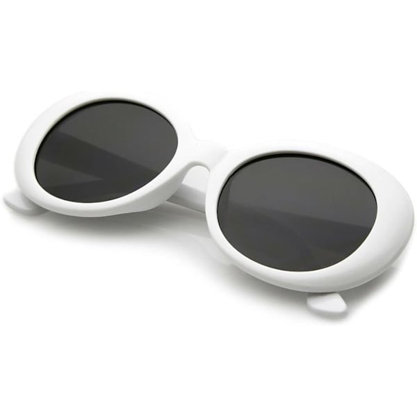 Vita Clout Goggles Solglasögon Kvinnor Män Retro Oval Solglasögon Flickor Pojkar Solglasögon