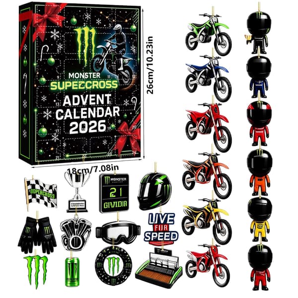 Adventskalender – Motocross Racing – Julgransprydnad