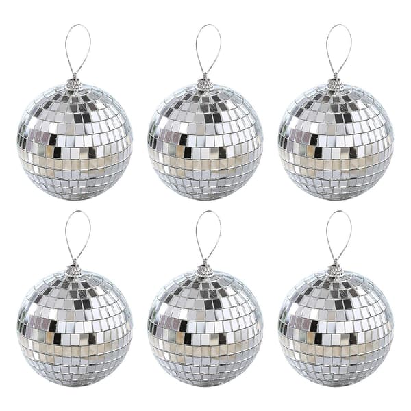 6/12 stk Mini Diskokugle Festdekorationer Sølv Mini Plastpynt Små Diskokugler Sølv Sølv Silver 6CM