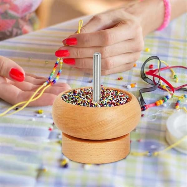 Bead Spinner for Jewelry Making, Easy Rotating Bead Spinner Kit with Trays, for Making Seed Bead and Clay Bead Bracelets