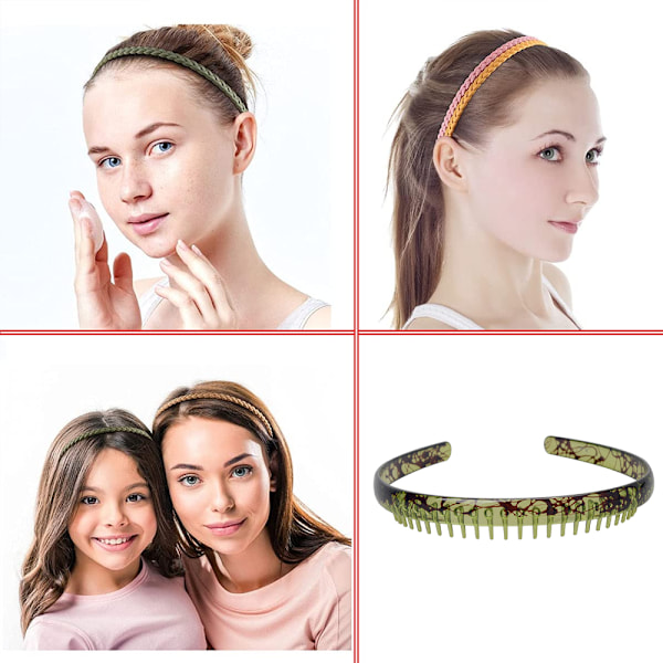 3 st Resin Tänder Kam Hårband Plast Hård Hårband Mode Hållbar Kvinnor Hårprydnad Hårtillbehör