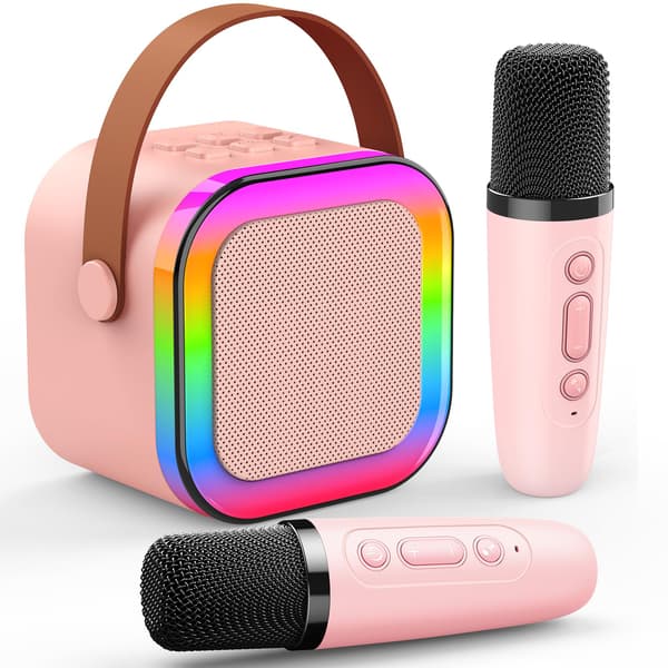 Bluetooth-karaokekaiutin 2 mikrofonilla lapsille - Hauskoja karaokeluleluja lapsille