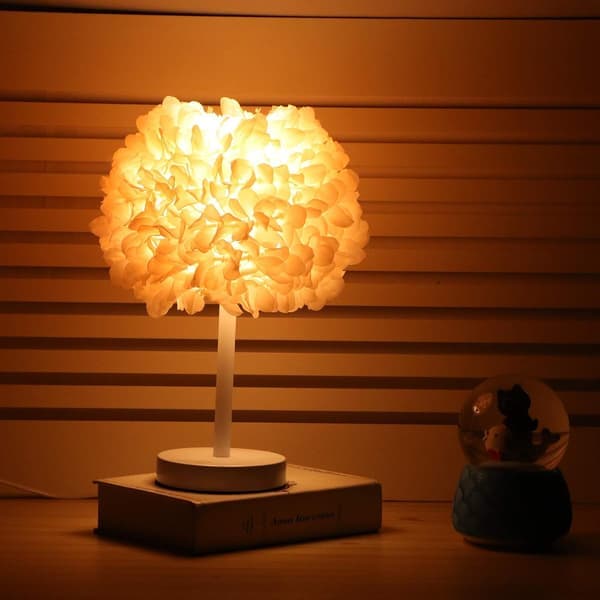 Blomsterbordlampe sengelampe dekorativt materiale: lyserød