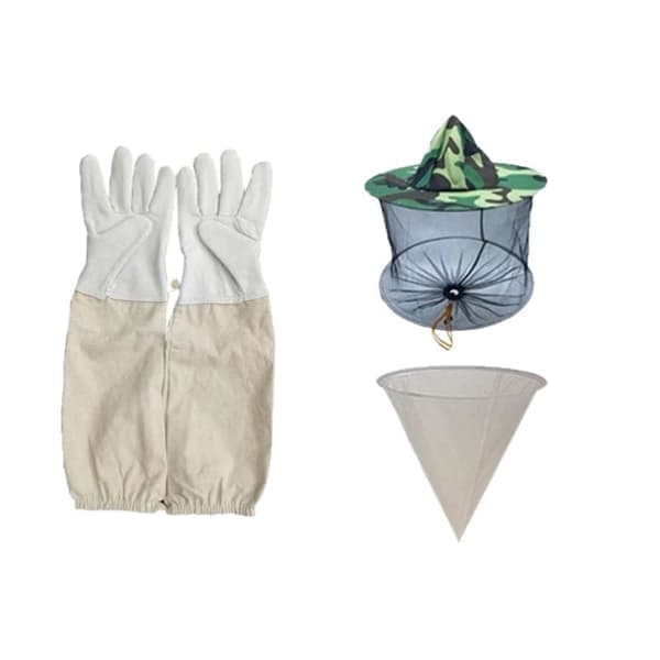 Beekeeping Tool Kit Protective Gloves Veil Hat Net Equipment Anti-bee Safety Gear for Beekeepers