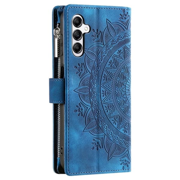 Til Samsung Galaxy A56 Lommebokveske Mandala Blomstermønster - Blå Blå