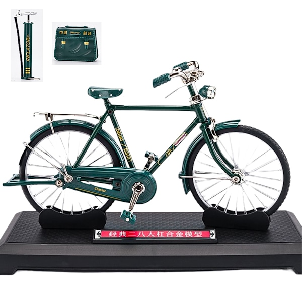 Retro cykelmodellkit, miniatyrmetallprydnad för konstsamling, leksaker för barn - Perfet Green Green