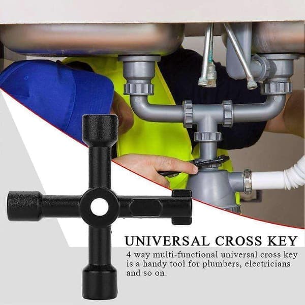 Universal krydsnøgle, multifunktionel elektriker, ventilværktøj til elektriker, universal krydsnøgle
