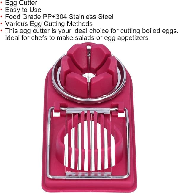 Eggdeler 2 i 1 Multifunksjonell Eggdeler Eggdeler Combi Rustfritt Stål Holdbar Eggskjærer Egg Eggdeler Eggverktøy Tåler Oppvaskmaskin