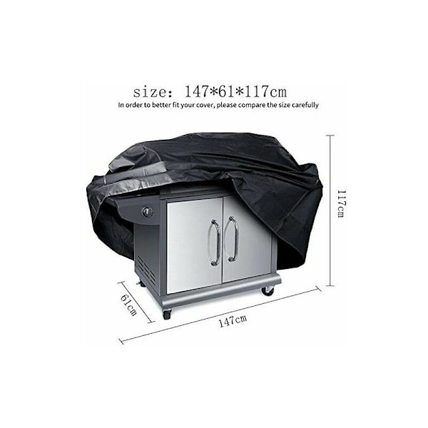 Gasolgrillöverdrag, Rektangulärt Utomhusgrillöverdrag 145 x 61 x 117 CM, 210D Vattentätt Planchaöverdrag, Anti-UV Vattentätt för Weber, Holland,
